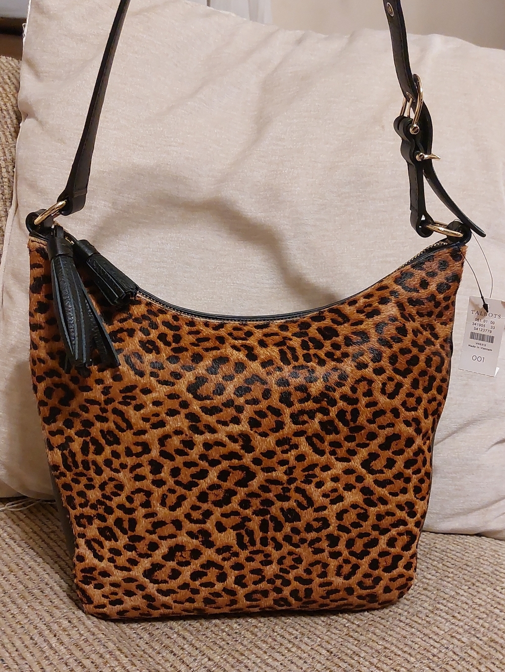 NWT Talbots Cheetah Print Leather Bag